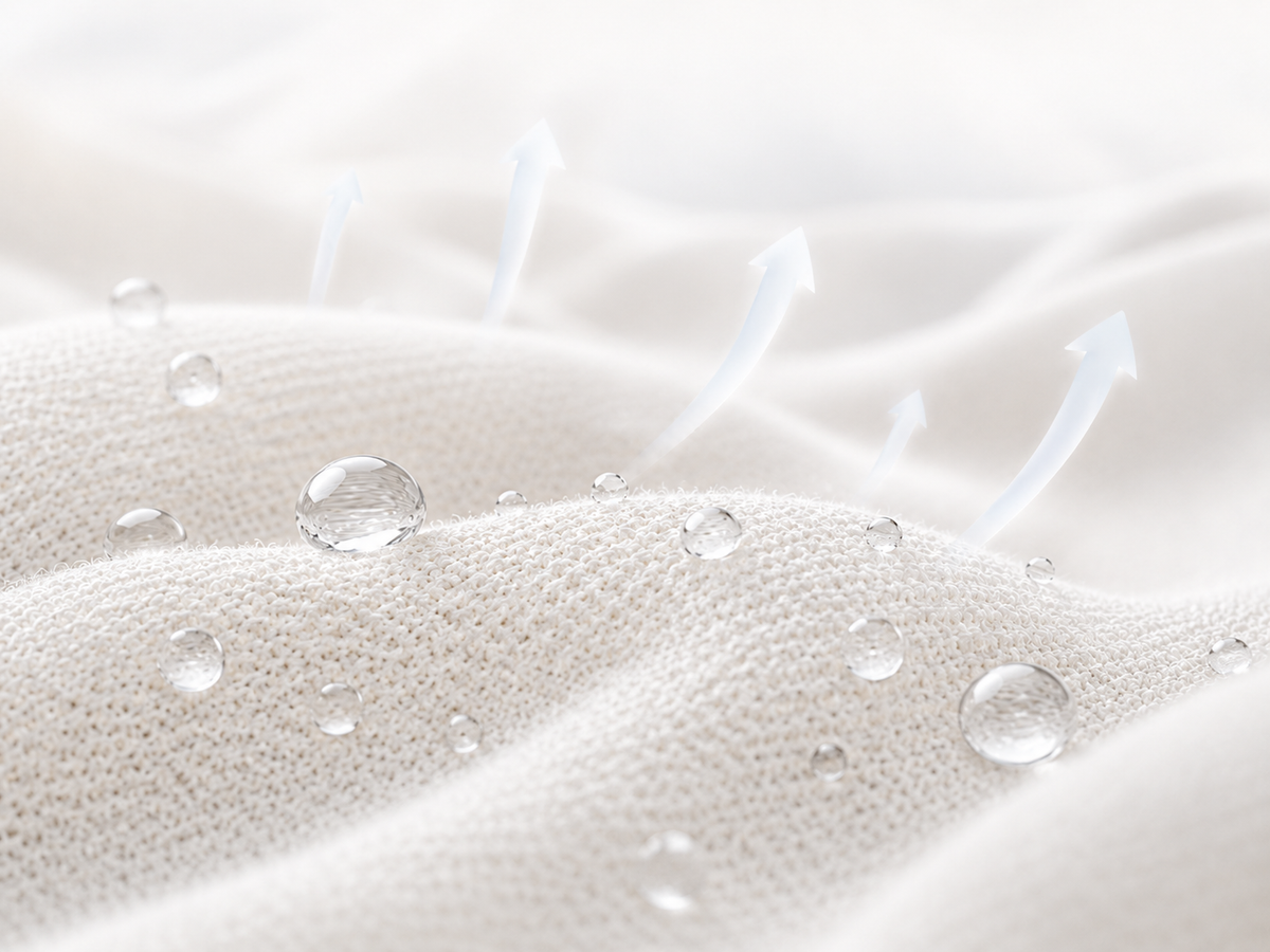 Moisture management fabric texture