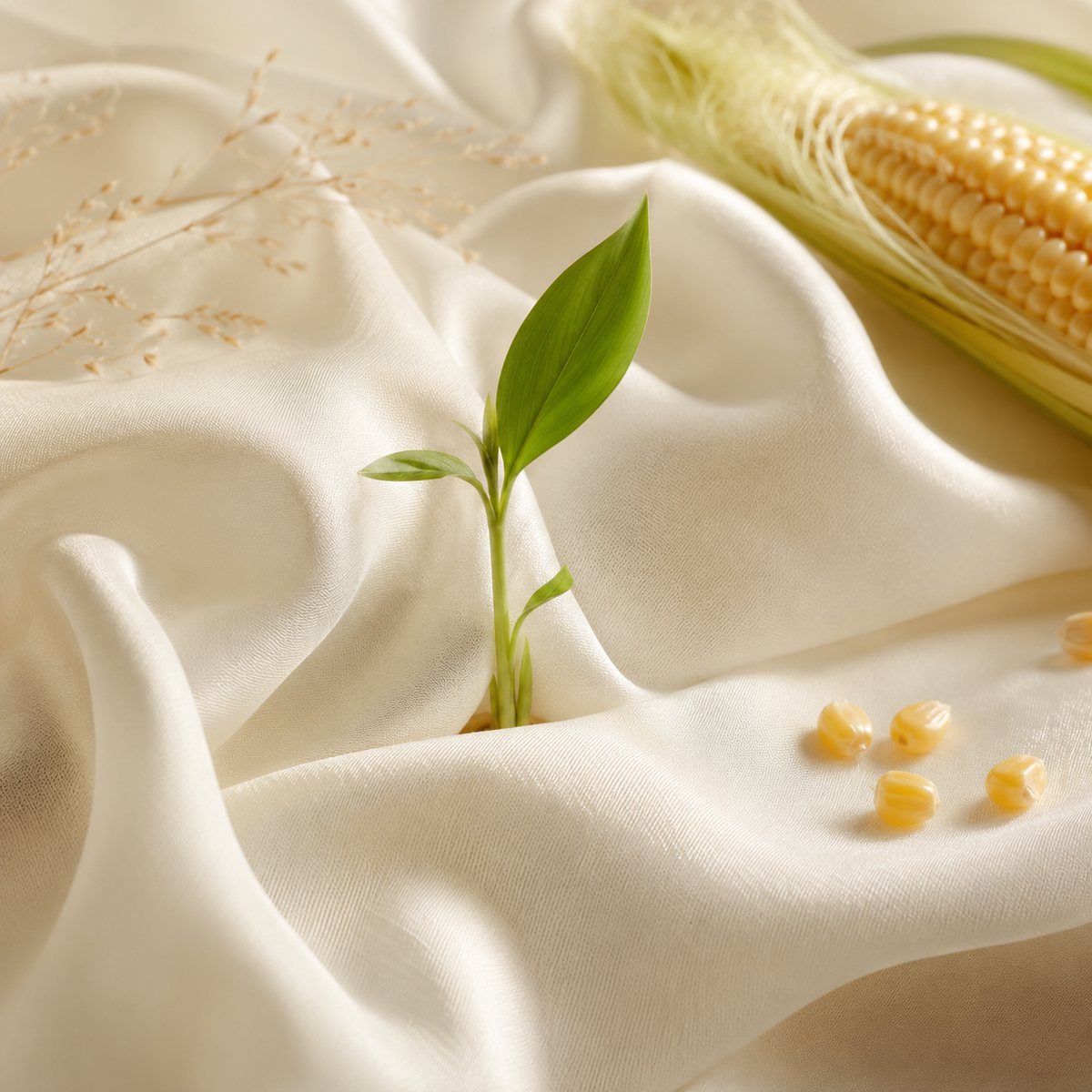 Plant-derived textile materials and soft Whisp fabric