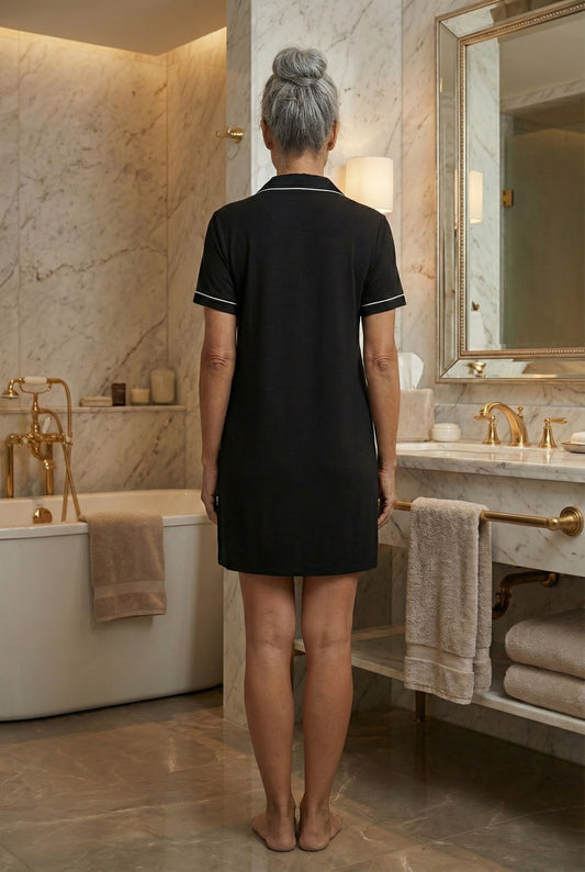 Short-Sleeve Sleepwear Dress